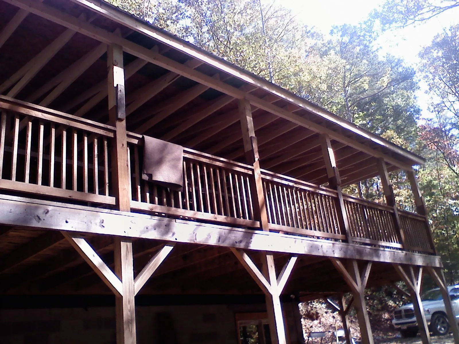 Timber framing under a new elevated porch and deck — Roof Leak Repair in Flemingsburg by Roofing Brothers